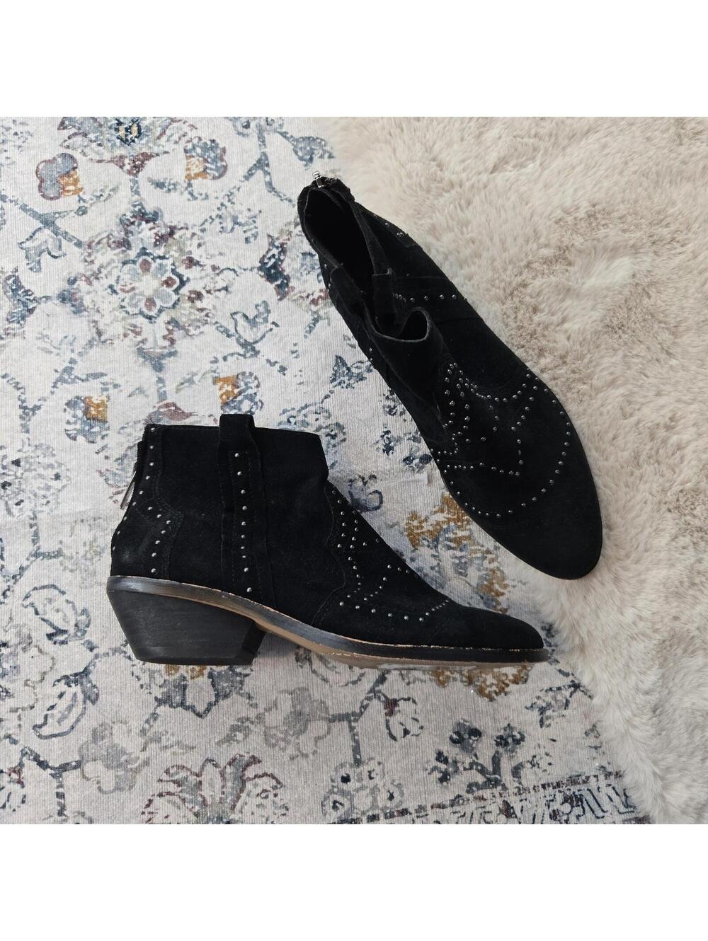 Vince Camuto Tamera Western Ankle Bootie Women Black US 6M